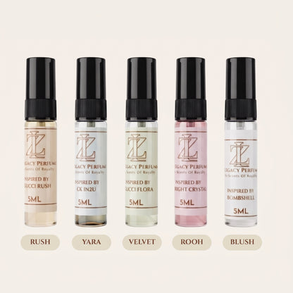 Zee Legacy Tester Kit | Custom 5x5ml Perfume Oil Sampler Box